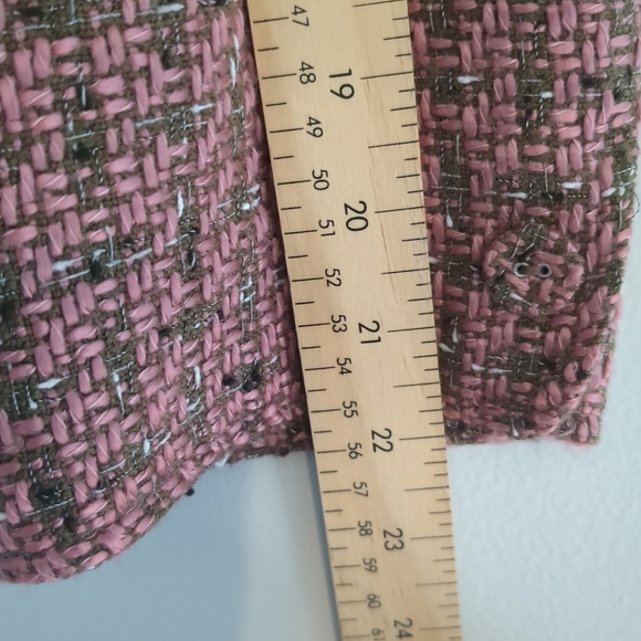 Ann Taylor Blazer Women's 8P Pink Tweed Y2K Clueless Chic Button - Picture 9 of 9